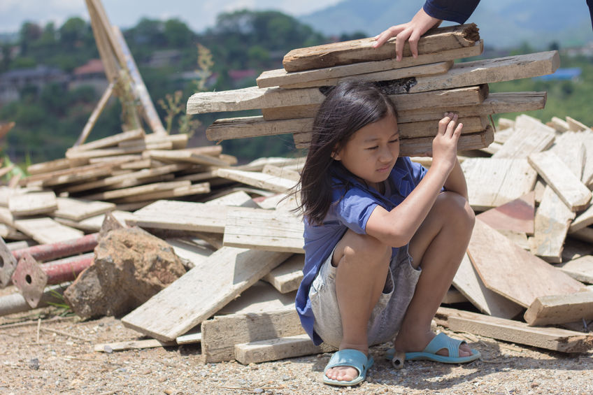 Children work construction because of poverty. Violence children