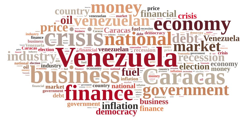 Illustration with word cloud on Venezuela.