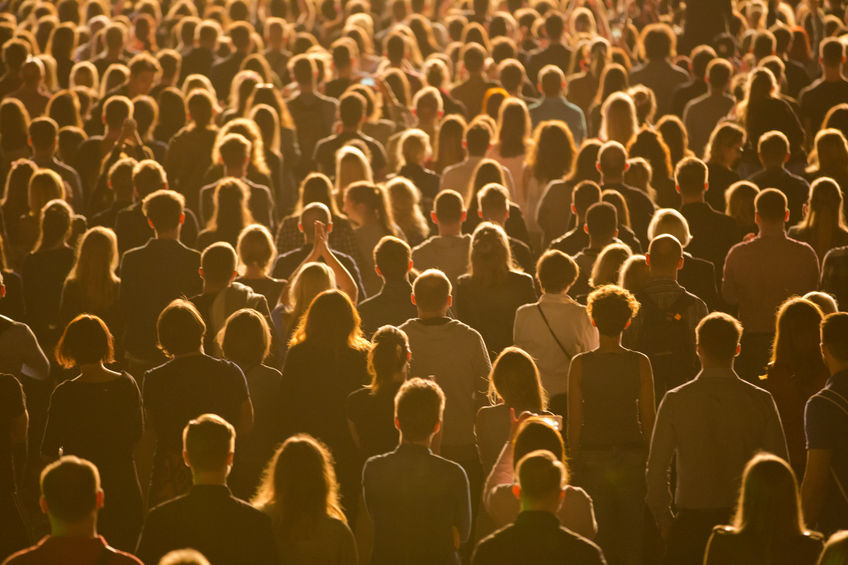 Anonymous crowd of people during concert