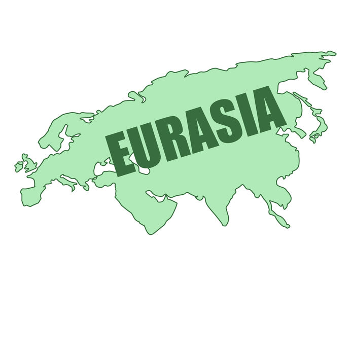 Eurasia map icon on a white background