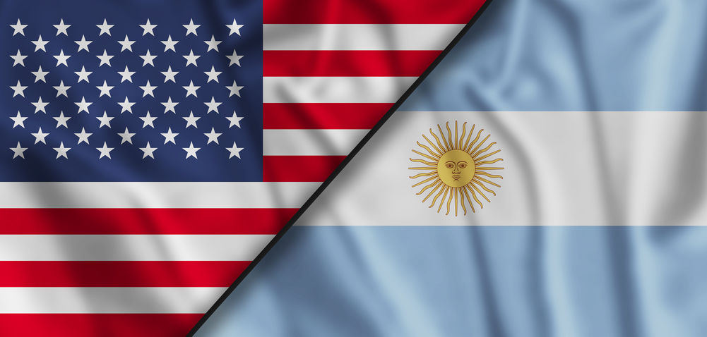 USA and Argentina. Relations between two countries. Conceptual illustration.