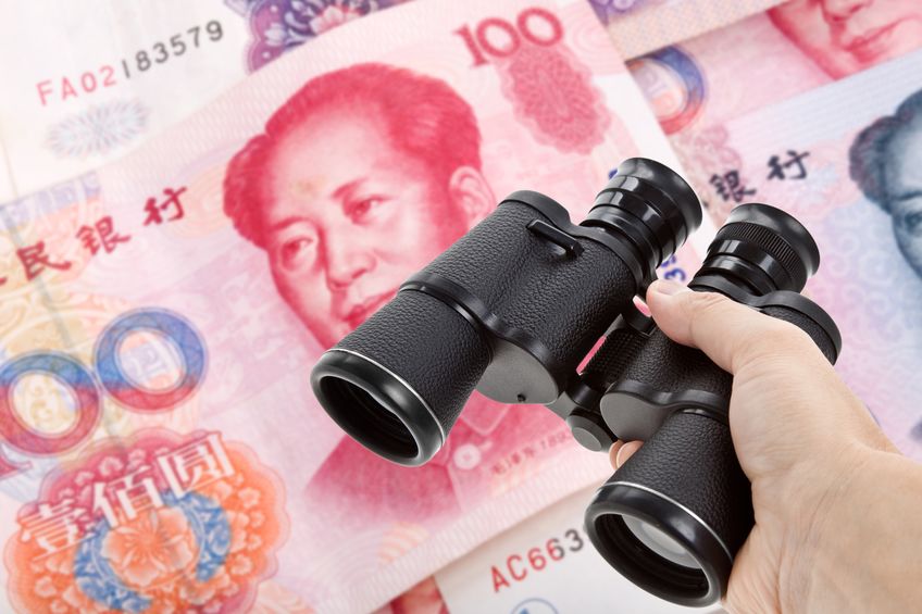 7870664 binoculars and chinese yuan, concept of business success