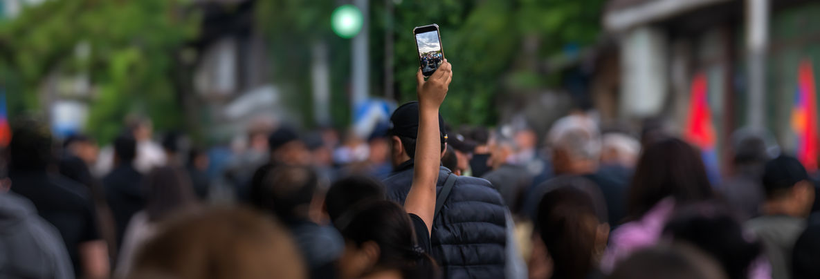 Protest in the city, political uprisings