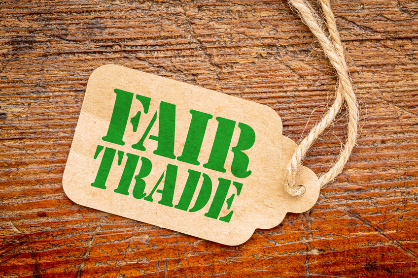 fair trade sign on a price tag